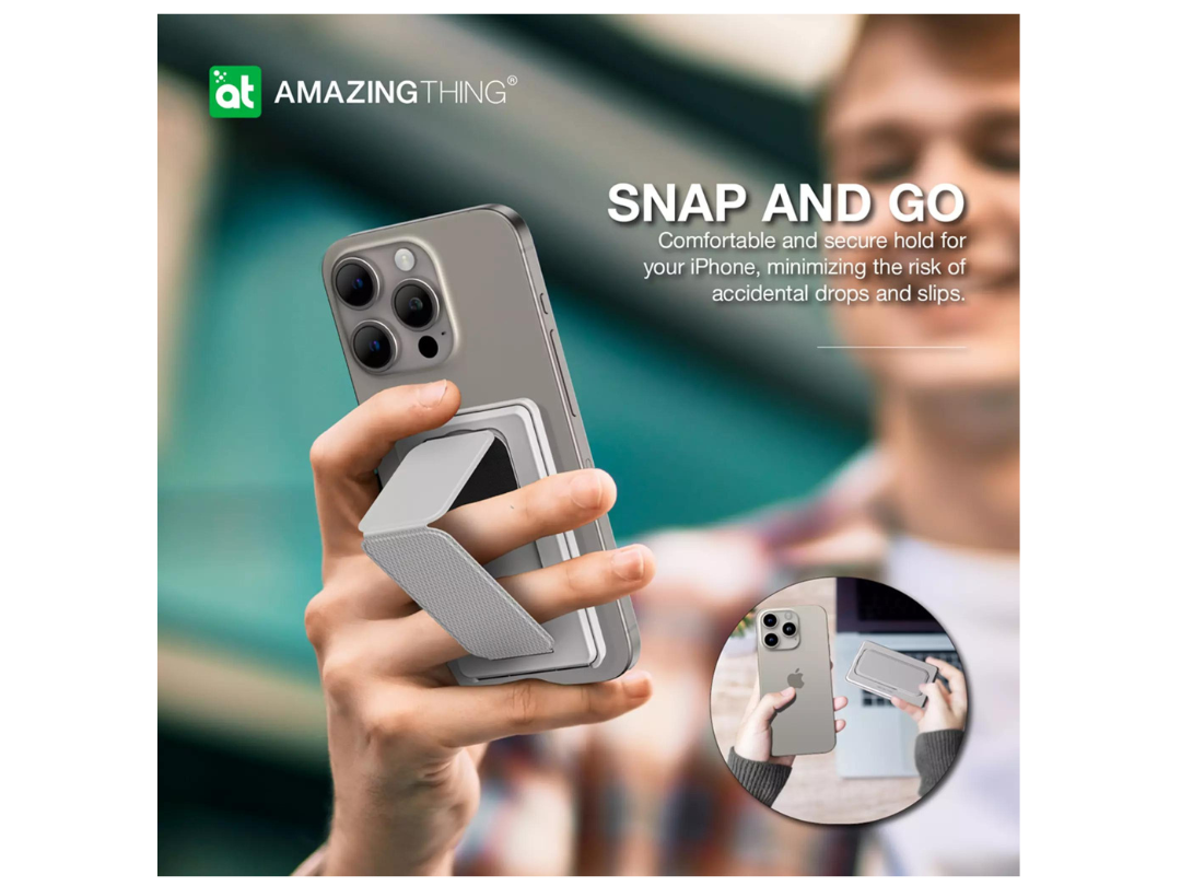 محفظة Omnilink MagSafe Travel Fold المغناطيسية من AMAZINGthing - رمادية محفظة Omnilink MagSafe Travel Fold المغناطيسية من AMAZINGthing - رمادية